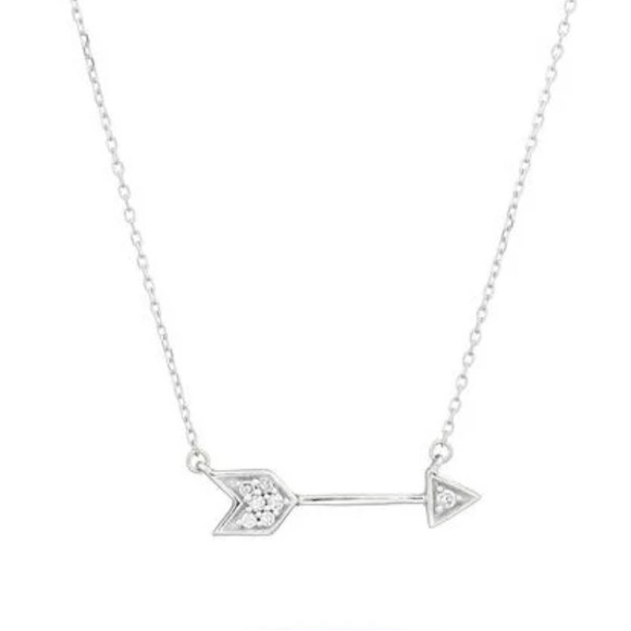 Adina Reyter Jewelry - Adina Reyter Diamond Pave’ Tiny Arrow Necklace